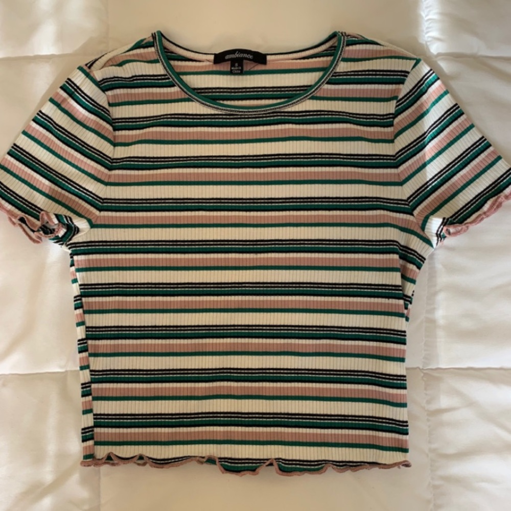 Striped ribbed top